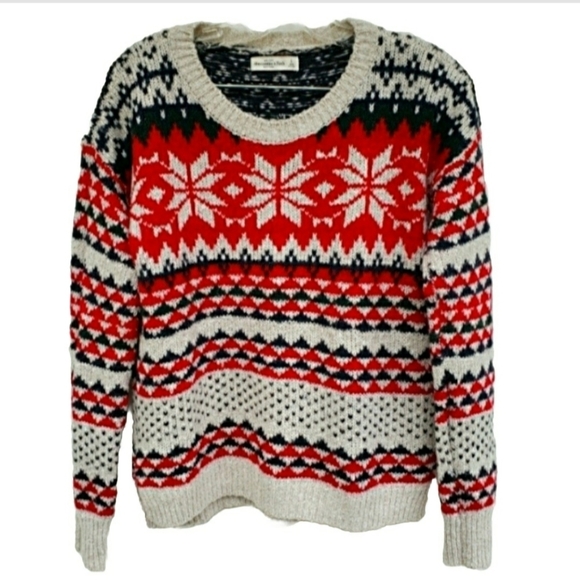 Abercrombie & Fitch Sweaters - Abercrombie & Fitch Crew Neck Fair Isle Sweater Medium Christmas Soft